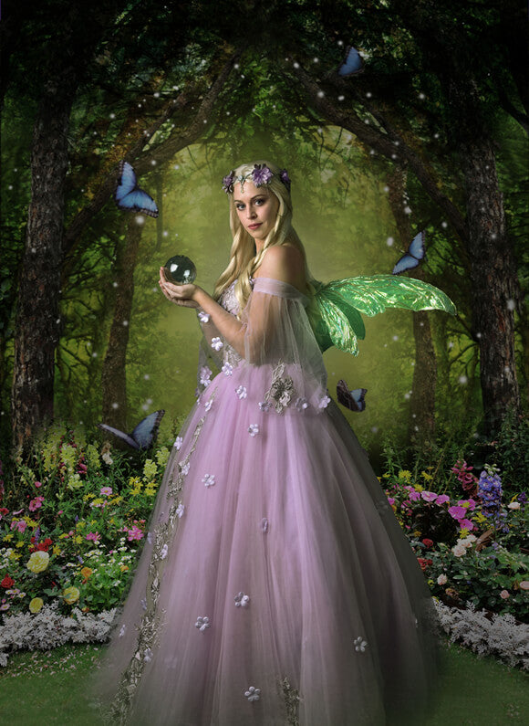 Mythical Forest Butterflies Magic Light Backdrop UK M5-159