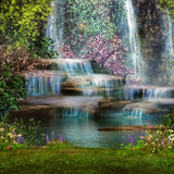 Summer Waterfall Forest Nature Scenery Backdrop UK M5-160