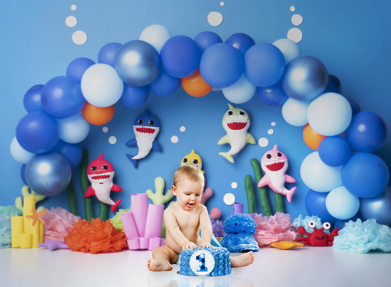 Little Shark Backdrop for Children Photography UK M5-24