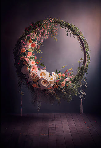 Hanging Floral Halo Ring Abstract Backdrop UK M5-57