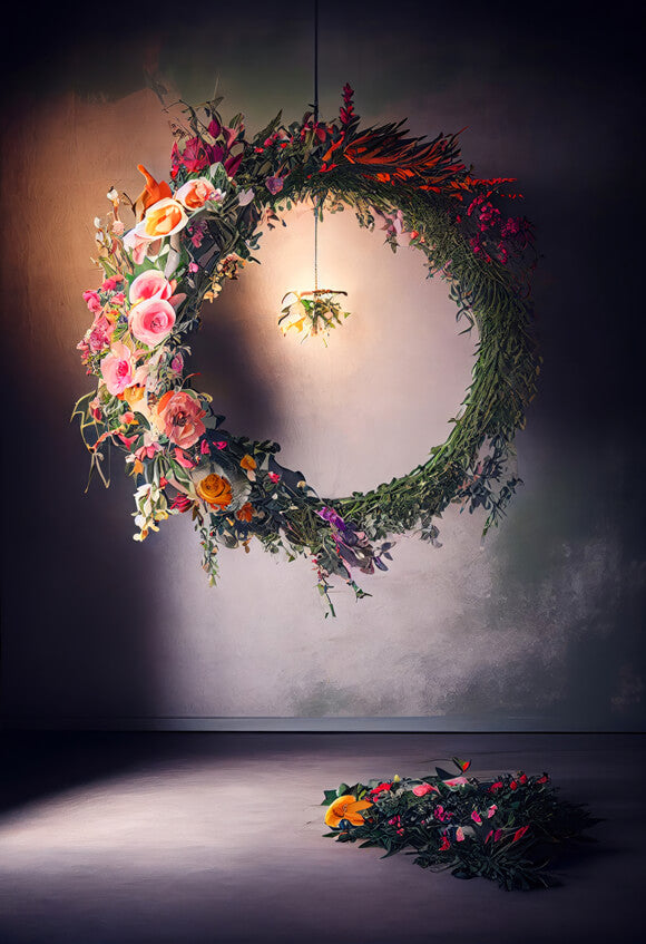 Lights Floral Ring Abstract Photography Backdrop UK M5-60