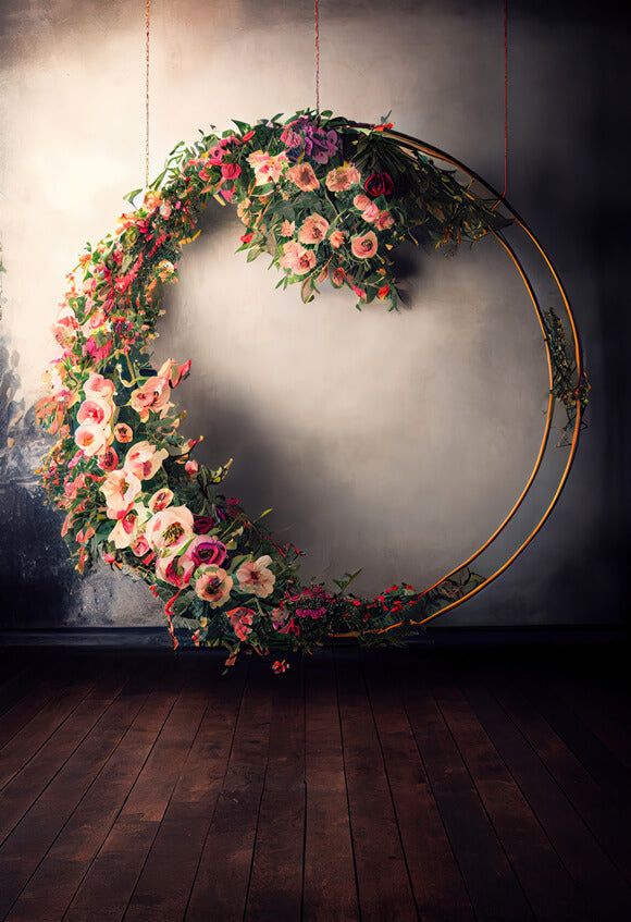 Floral Ring Abstract Maternity Photography Backdrop UK M5-64