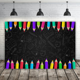 Coloured Pencils Funny Sketch School Backdrop UK M5-81