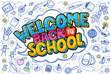 Colorful Drawing Welcome Back to School Backdrop UK M5-84
