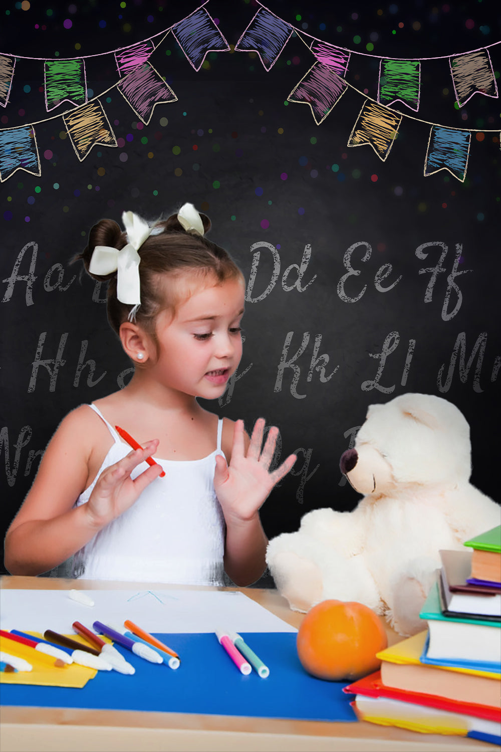 Alphabet Blackboard Back to School Backdrop UK M5-85