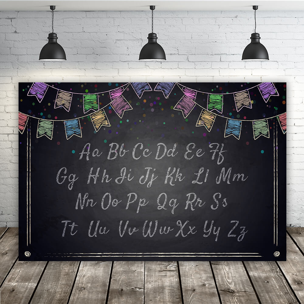 Alphabet Blackboard Back to School Backdrop UK M5-85