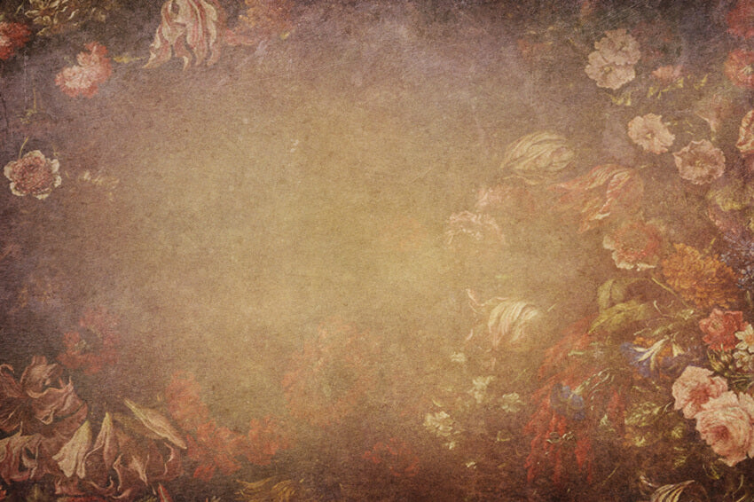 Old Master Abstract Textured Floral Backdrop UK M6-106