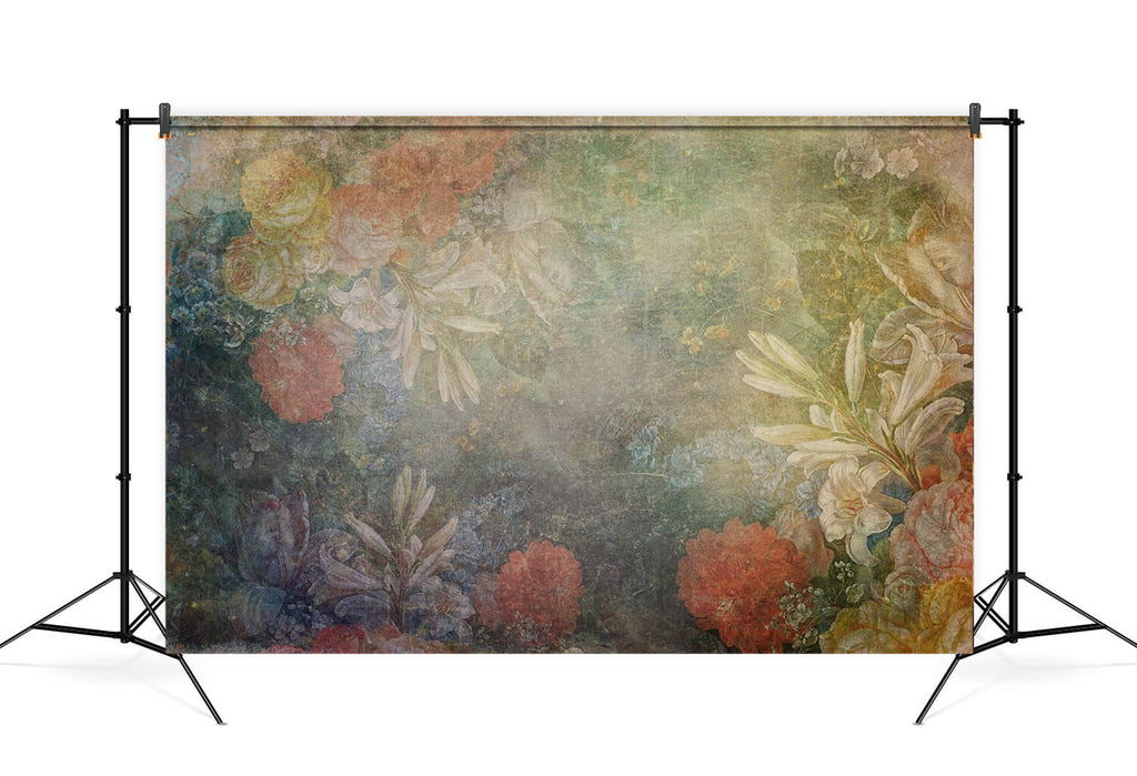 Abstract Floral Portrait Photography Backdrop UK M6-112