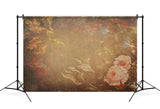 Vintage Brown Abstract Flower Backdrop UK M6-113