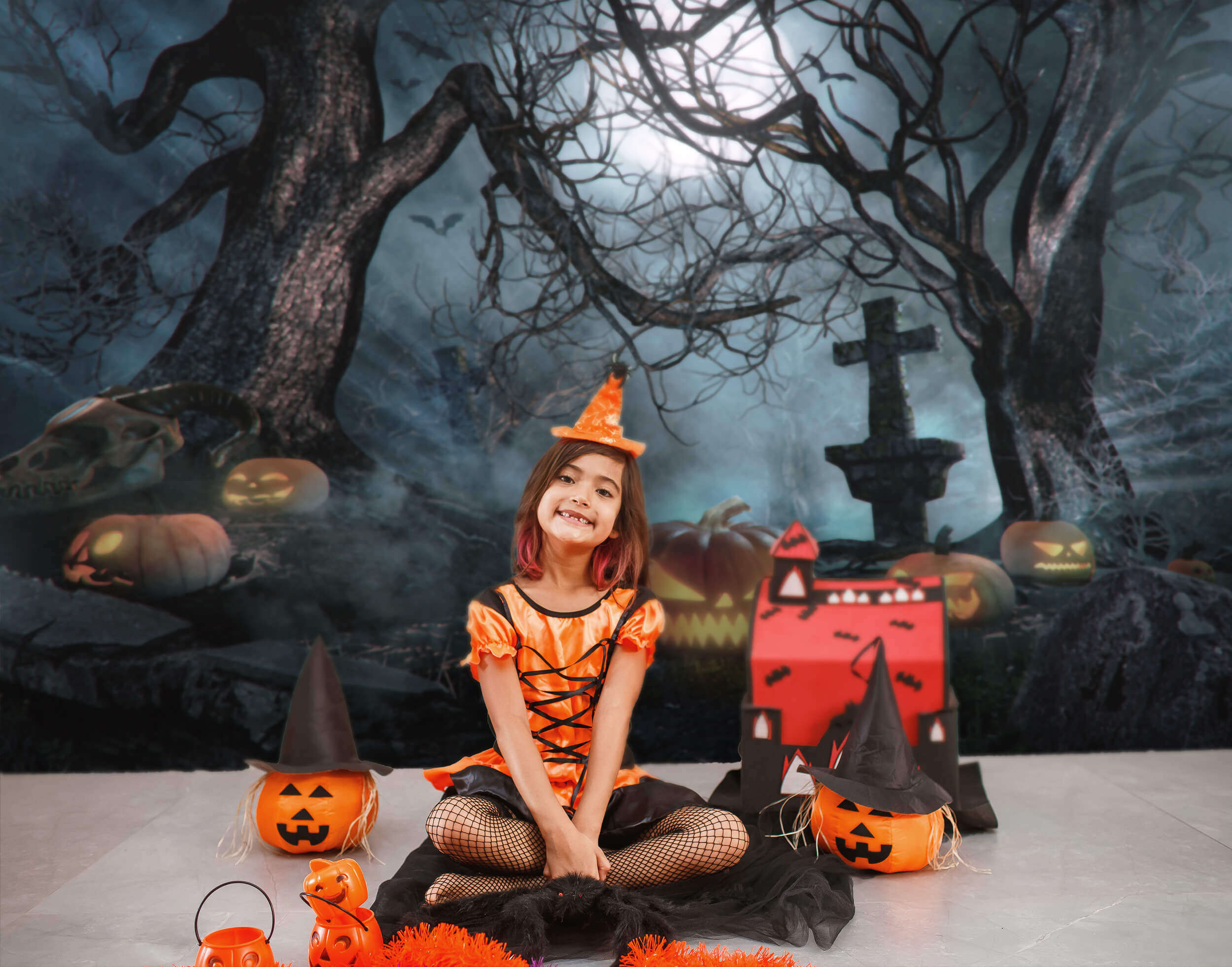 Horror Night Halloween Photography Backdrop UK M6-123