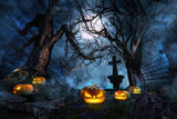 Spooky Forest Night Pumpkin Halloween Backdrop UK M6-122