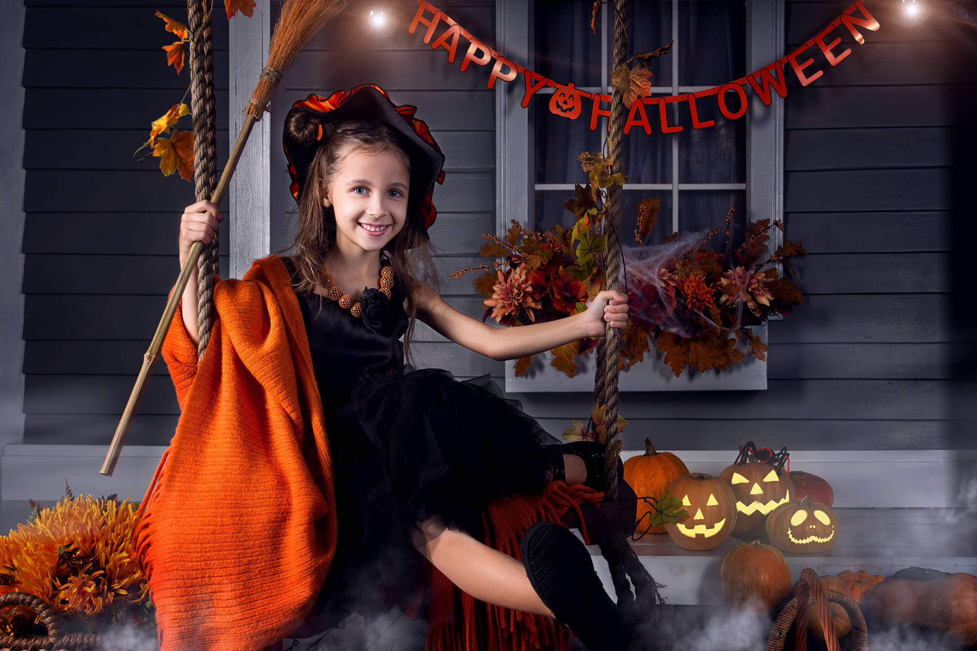 Pumpkin Halloween Party Decoration Backdrop UK M6-128