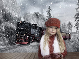 Winter Snow Mountain Scenery Train Backdrop UK M6-138