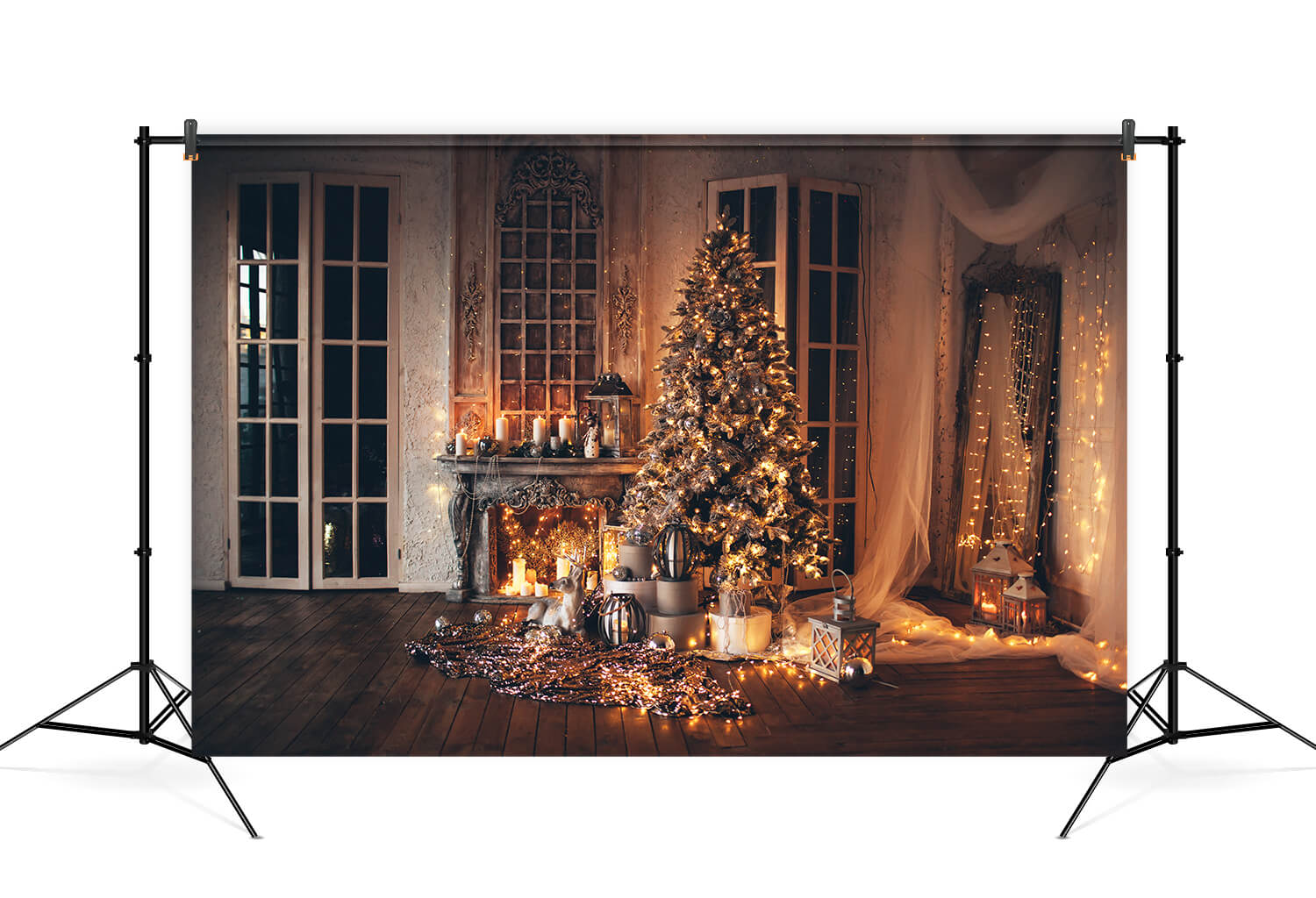 Christmas Cozy Evening Decorated Room Backdrop UK M6-141