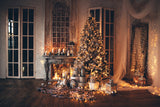 Christmas Cozy Evening Decorated Room Backdrop UK M6-141
