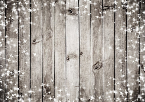 Retro Wood Wall Snowflake Stars Backdrop UK M6-153