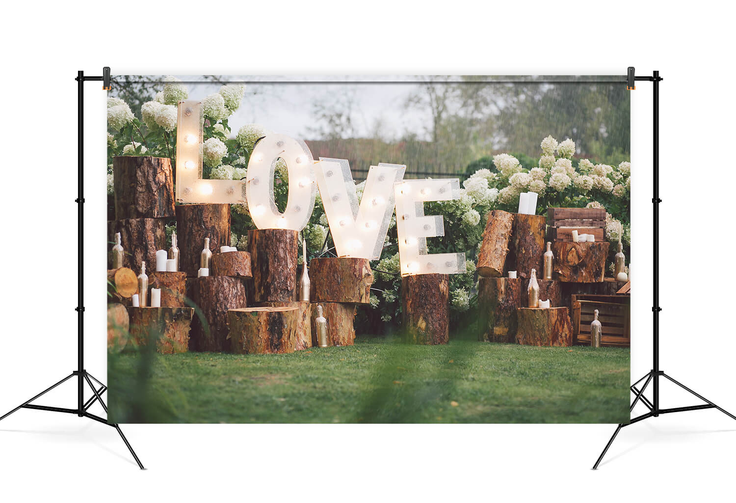 Love Letters Stumps Flower Wedding Backdrop UK M6-22