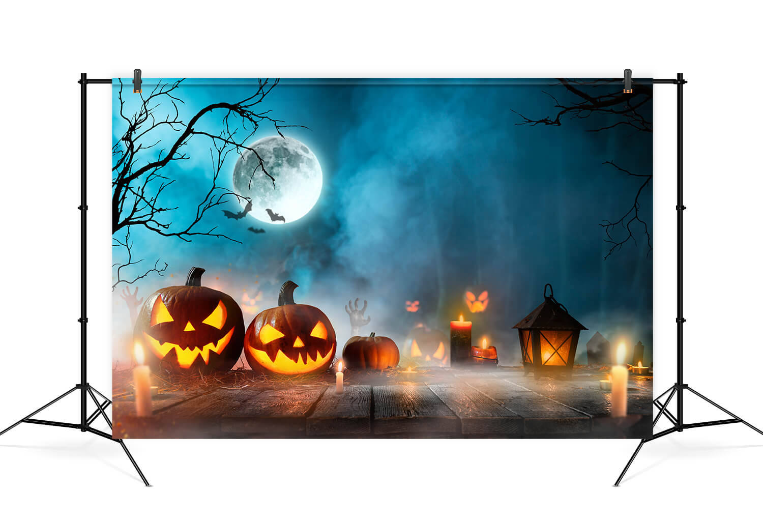 Spooky Night Full Moon Halloween Backdrop UK M6-33