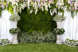 Green Grassfield Flowers Wedding Arch Backdrop UK M6-35