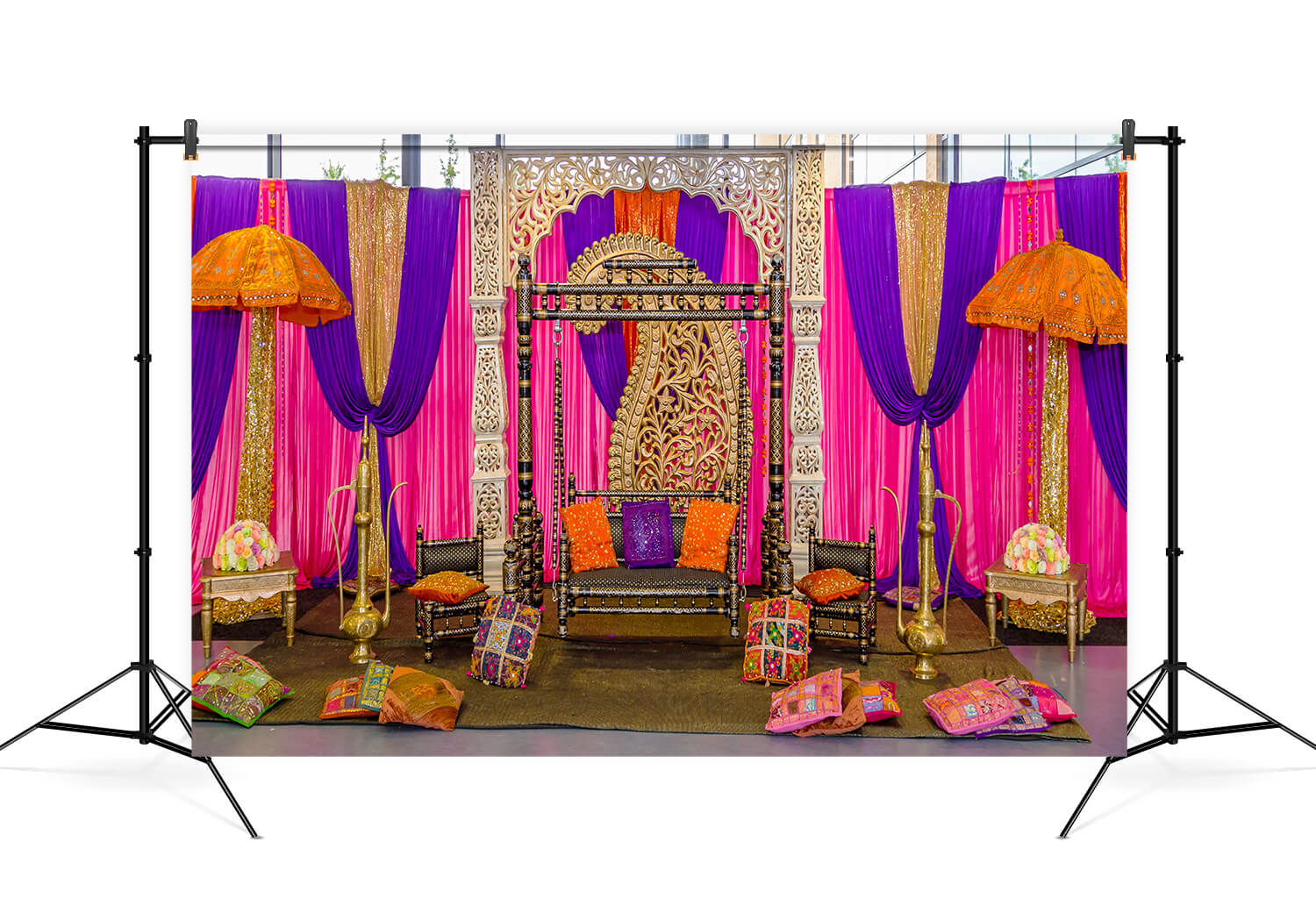 Colourful Drapes Curtain Indian Wedding Backdrop UK M6-42