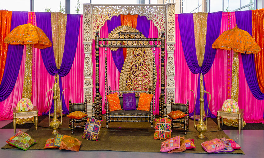 Colourful Drapes Curtain Indian Wedding Backdrop UK M6-42