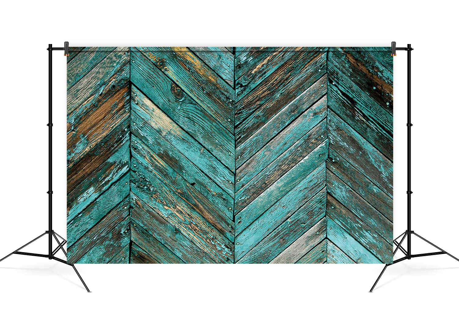 Old Green Skew Wood Floor Photo Booth Backdrop UK M6-75