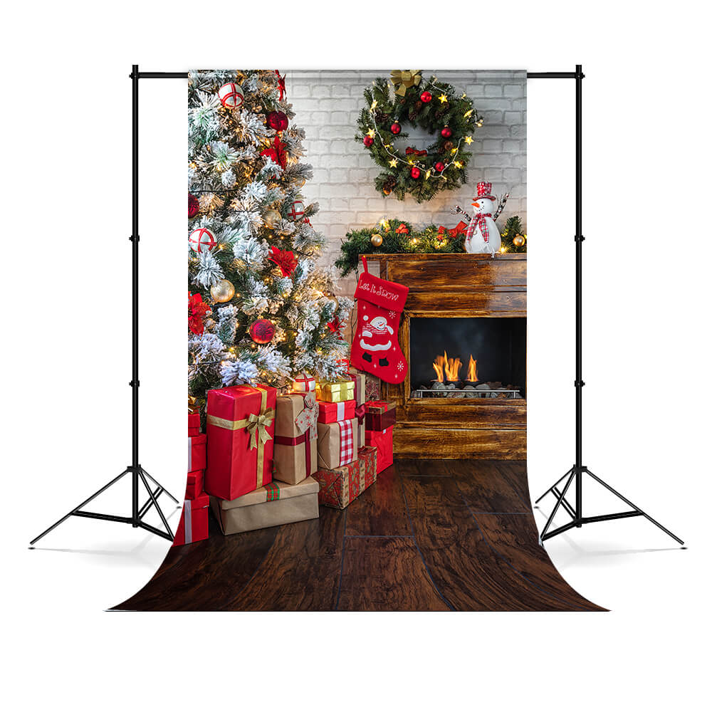 Christmas Tree Gift Boxes Photography Backdrop UK M7-03