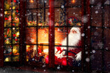 Snowy Christmas Santa Claus Photo Backdrop UK M7-08