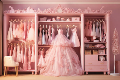 Fashion Doll Fantasy Pink Closet Backdrop UK M7-101