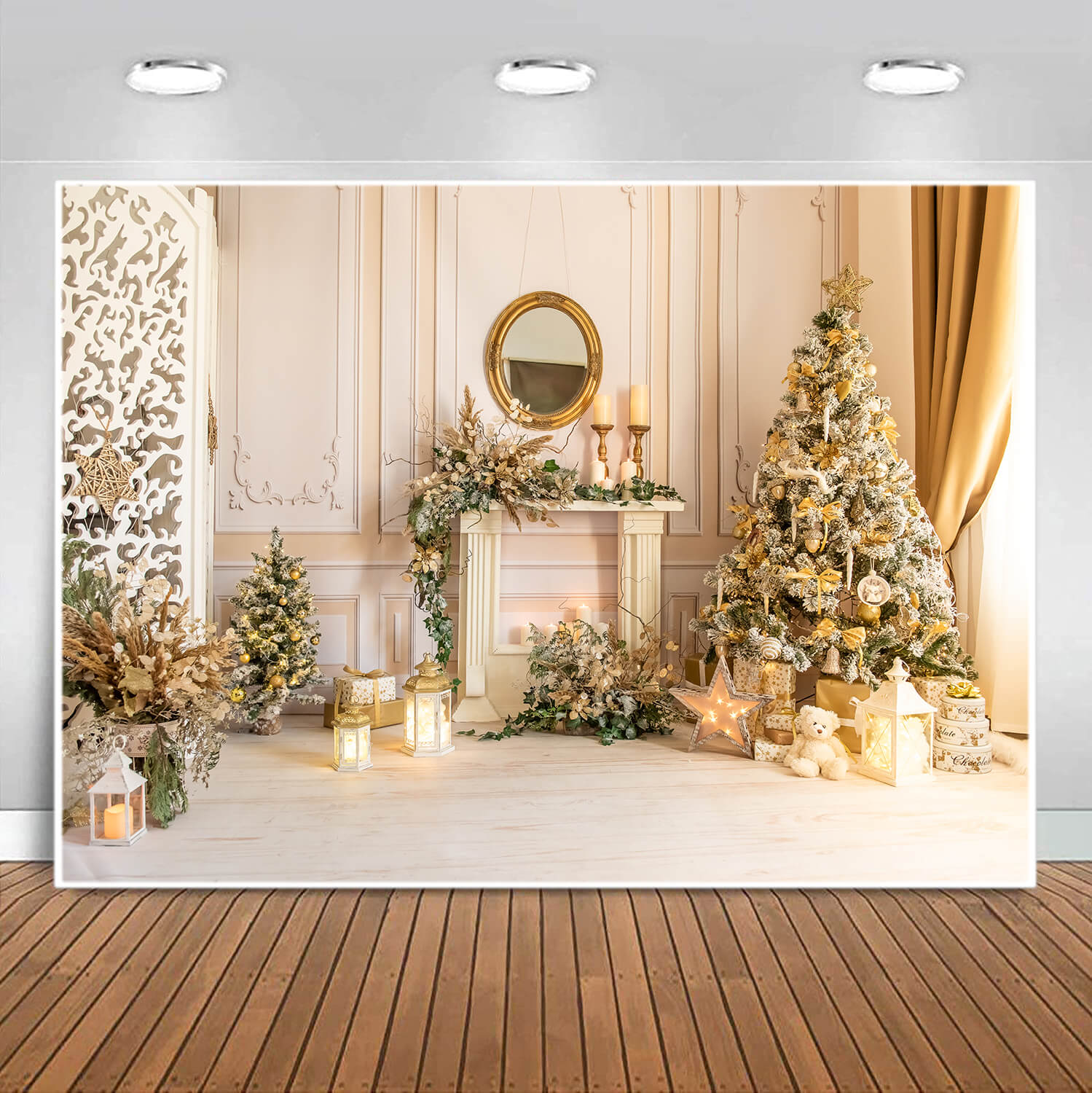 Christmas Tree Room Decoration Backdrop UK M7-11