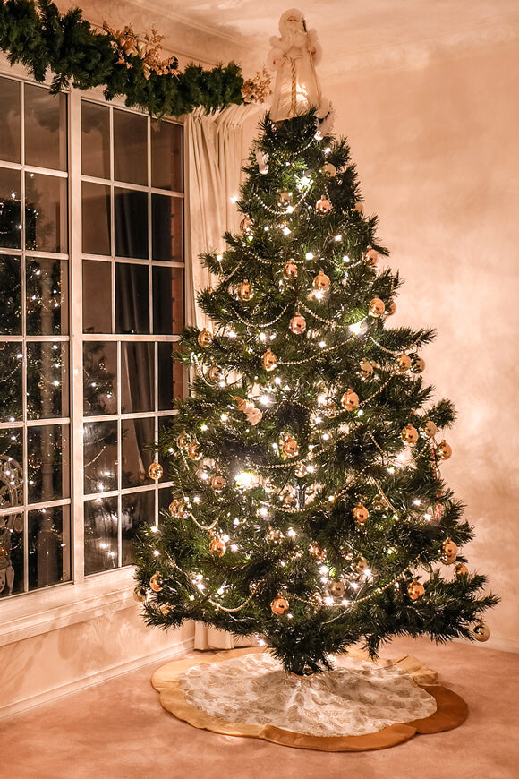 Christmas Evening Decor Lighting Tree Backdrop UK M7-17