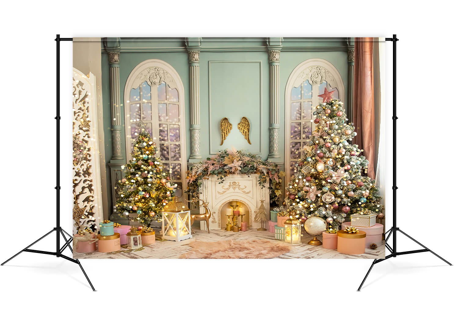 Xmas Palace Classic Indoor Fireplace Backdrop UK M7-29