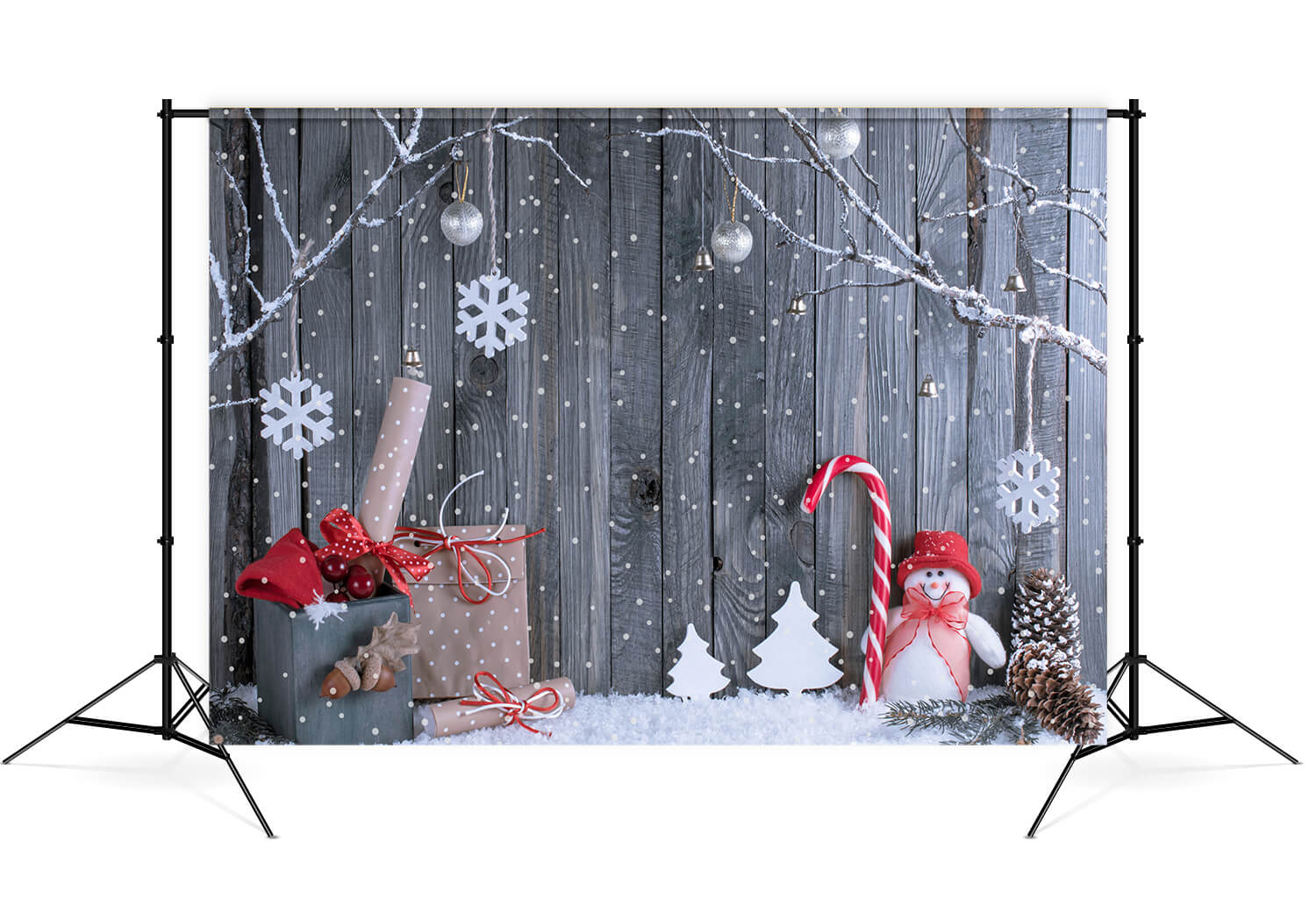 Christmas Winter Snowman Gifts Wood Backdrop UK M7-33