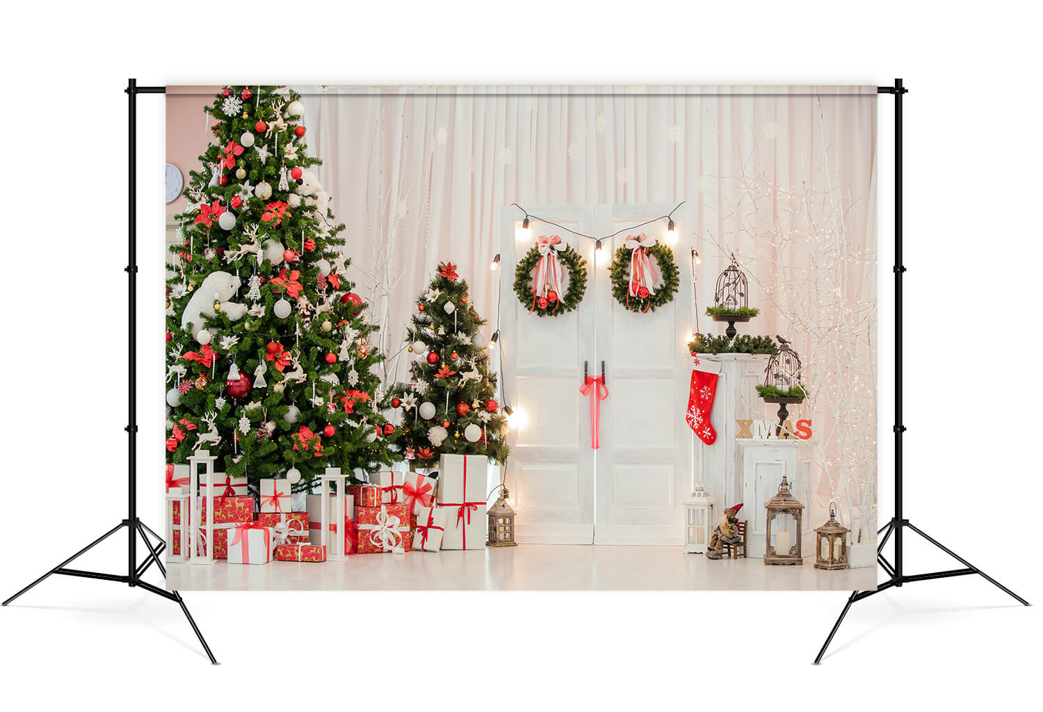 Christmas Living Room Interior Decoration Backdrop UK M7-35