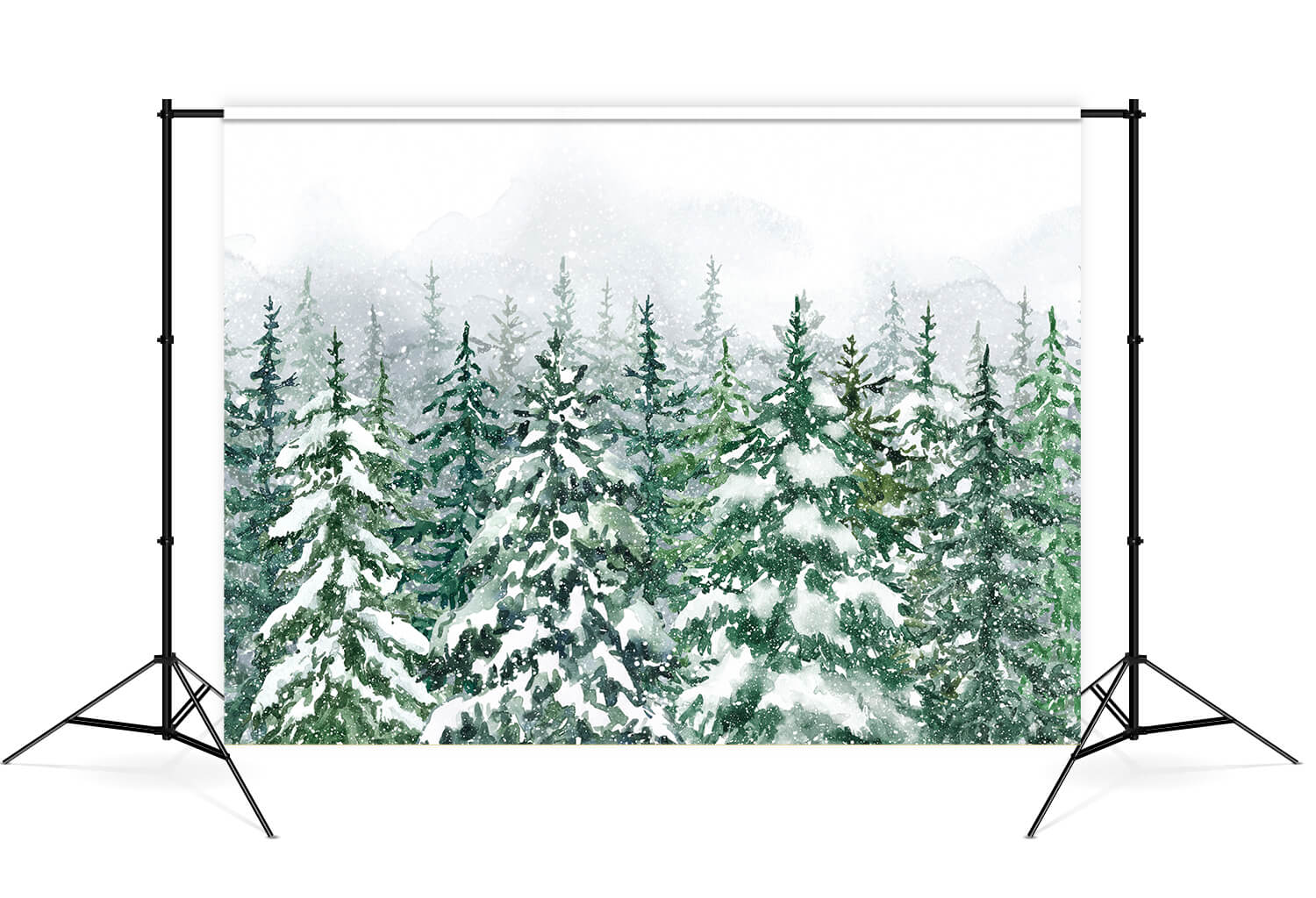 Winter Pine Trees Forest Snow Scenery Backdrop UK M7-43