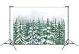 Winter Pine Trees Forest Snow Scenery Backdrop UK M7-43