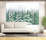Winter Pine Trees Forest Snow Scenery Backdrop UK M7-43