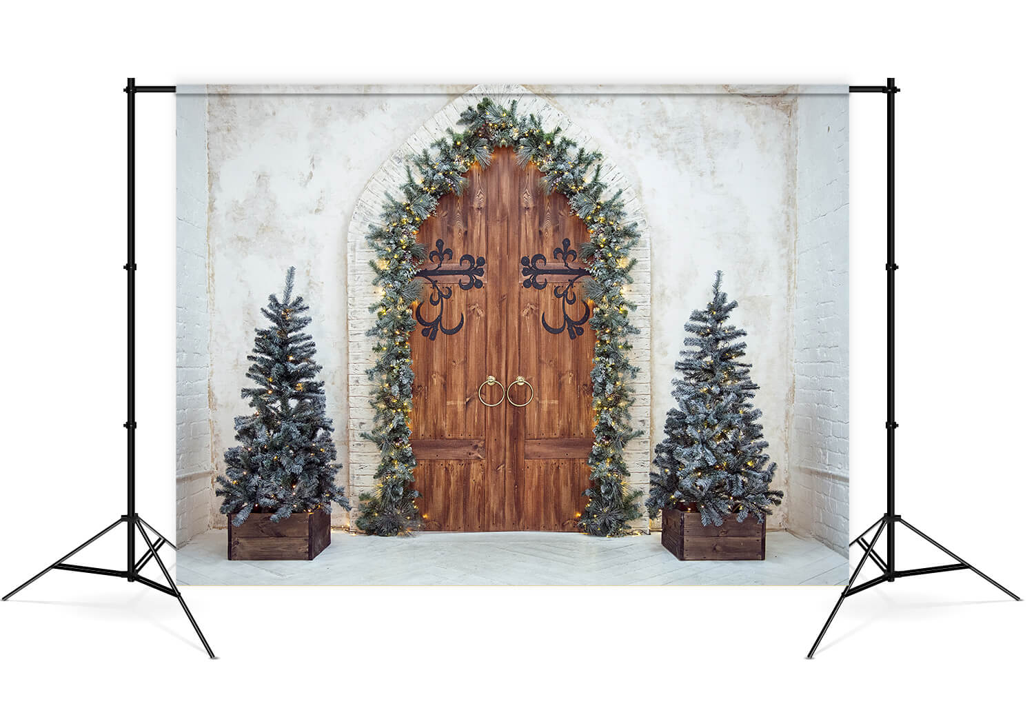 Christmas Tree Wood Door Wall Backdrop UK M7-46