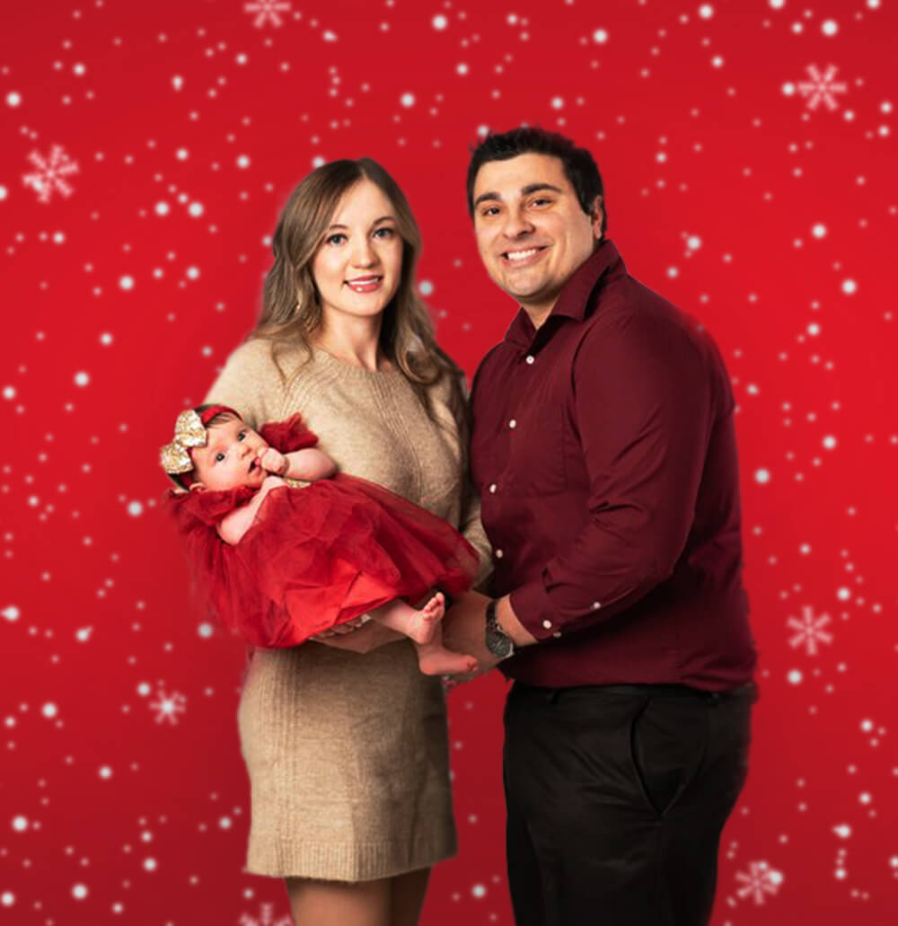 Snowflake Winter Christmas Red Backdrop UK M7-48