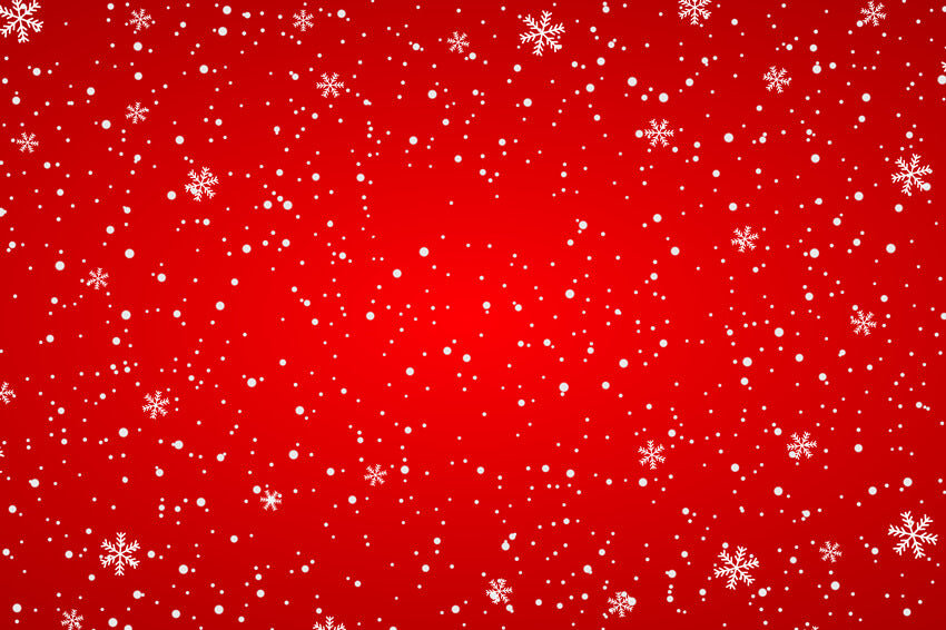 Snowflake Winter Christmas Red Backdrop UK M7-48