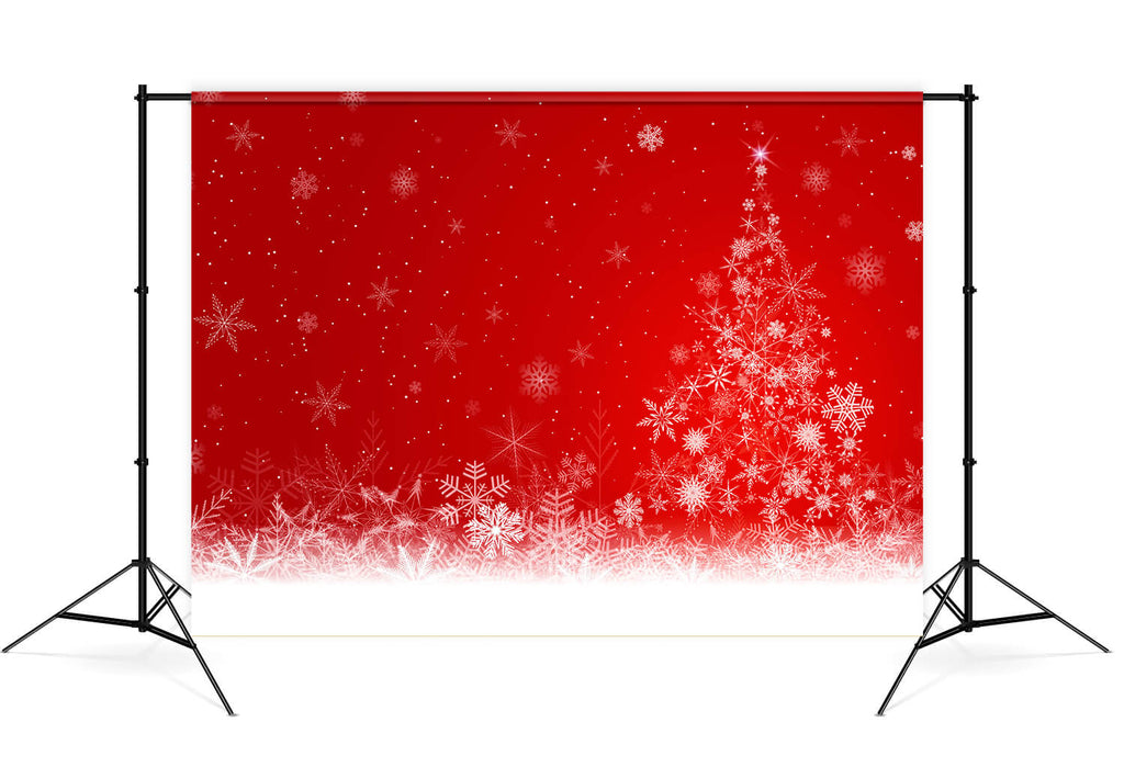 Snowflake Christmas Tree Photo Booth Backdrop UK M7-50