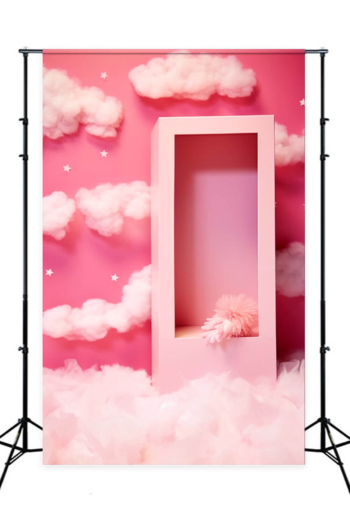 Pink Fantasy Doll Box Dreamy Clouds Backdrop UK M7-91