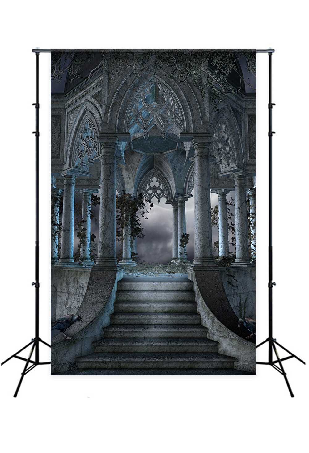 Halloween Gloomy Gothic Architecture Backdrop UK M8-04