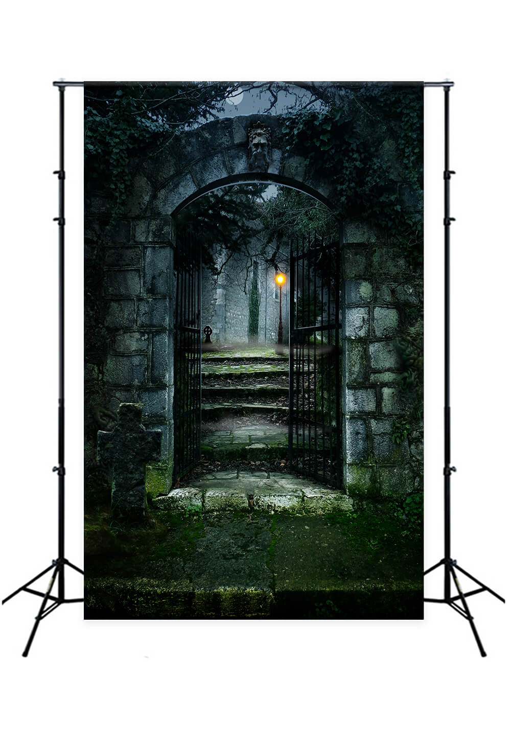 Halloween Dark Spooky Old House Backdrop UK M8-05