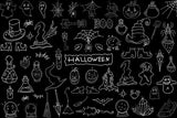 Halloween Doodle Hand Drawn Blackboard Backdrop UK M8-16