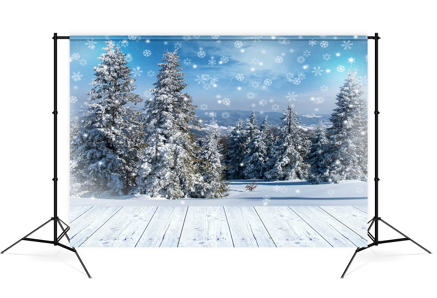 Winter Forest Snowflake Wonderland Backdrop UK M8-18