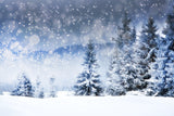 Snowy Winter Forest Trees Landscape Backdrop UK M8-25