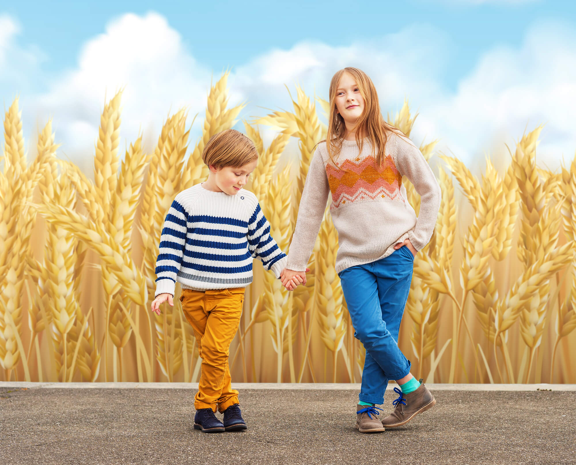 Gold Wheat Field Autumn Harvest Backdrop UK M8-31