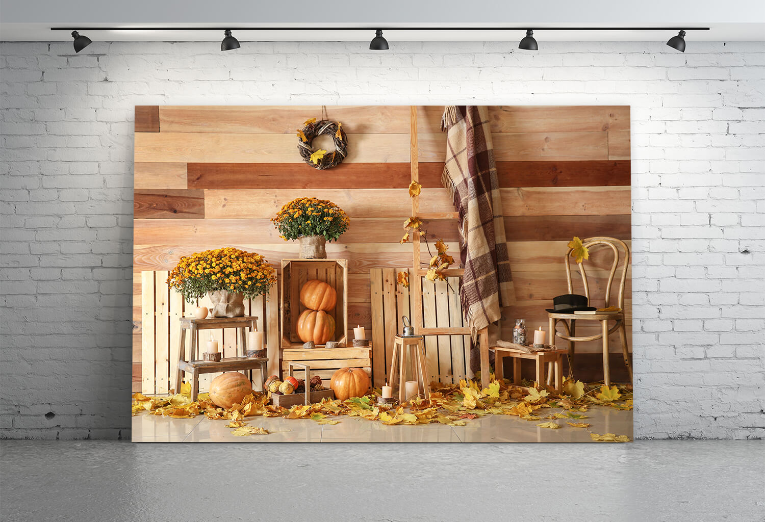 Autumn Harvest Pumpkins Photography Backdrop UK M8-32