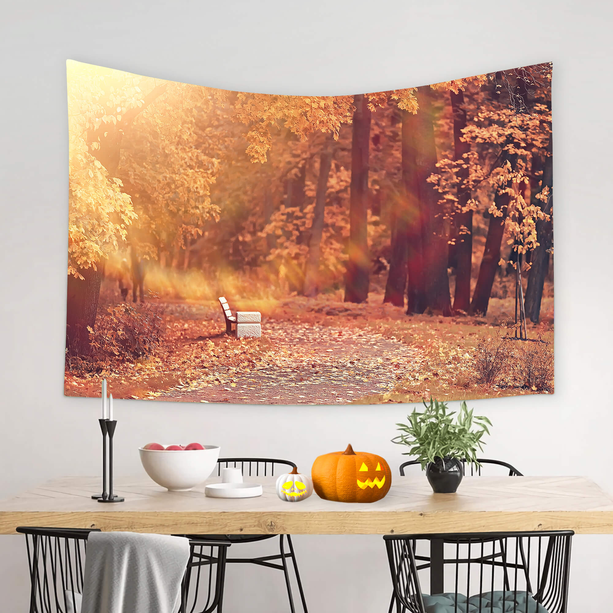 Autumn Park Maple Tree Leaves Backdrop UK M8-34